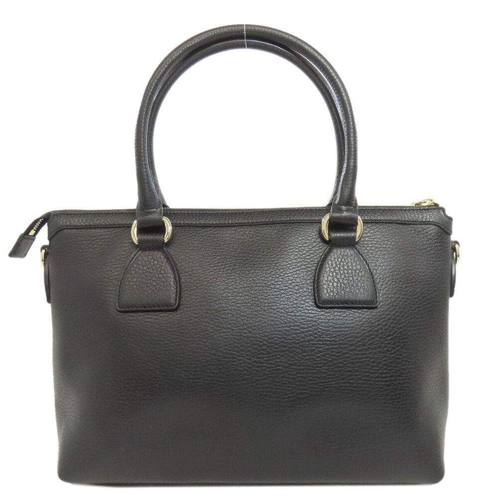 Gucci Tote Leather Bag Interlocking GG Black